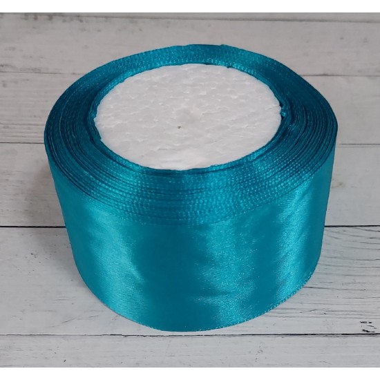 ОПТ Ленты атласные однотонные 5 см*25 ярдов цв. темно-бирюзовый 47, цена за катушку